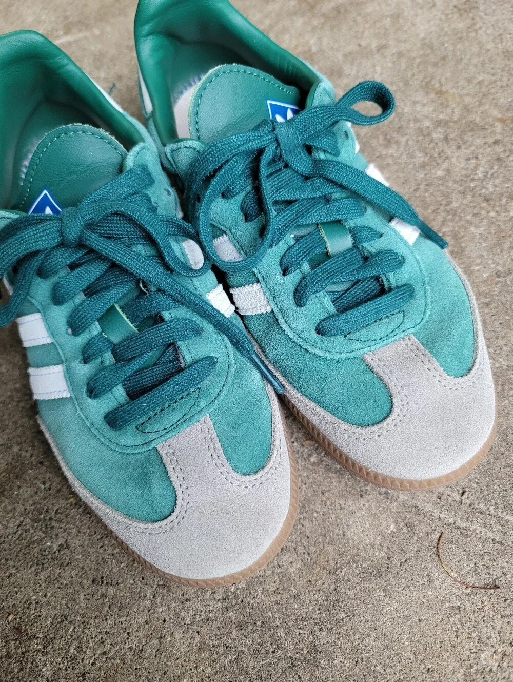 adidas Samba OG Collegiate Green Suede Grey Trim Gum Sole Sneaker US 6 Pre-owned - Picture 5 of 12